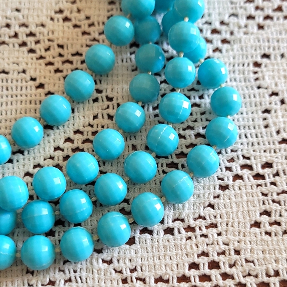 Cerulean long beaded necklace